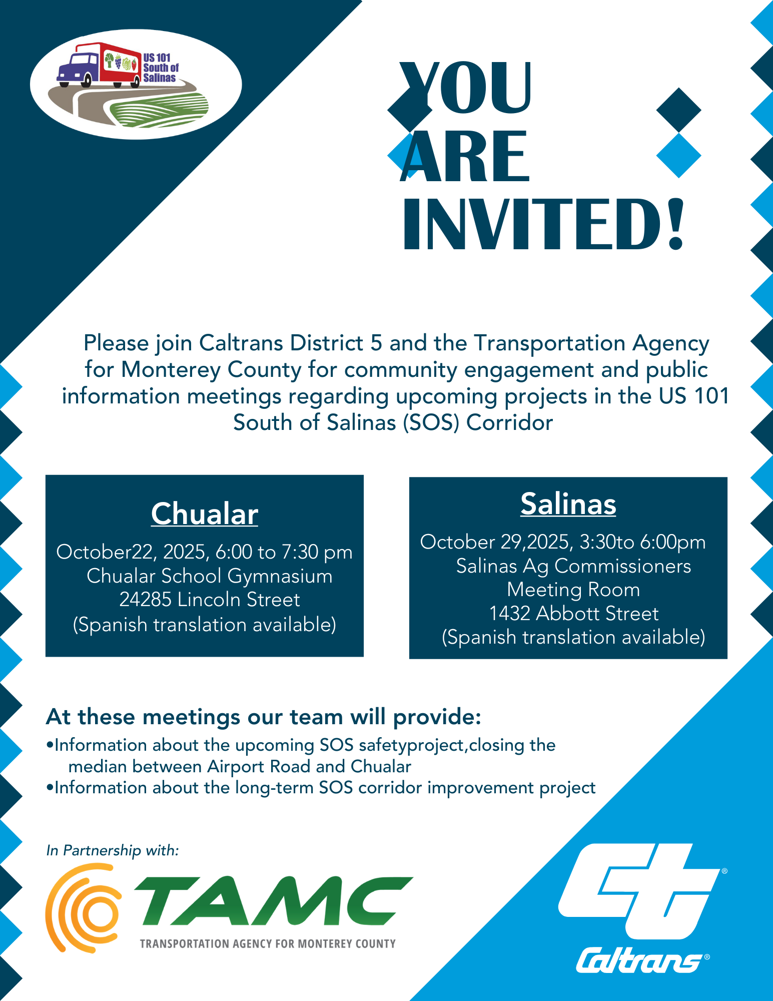 English Flyer_Public Meeting Scheduled for U.S. Highway 101 South of Salinas Corridor Improvement Project..pdf.png