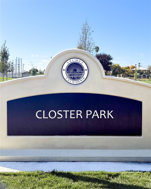 Sign of Closter Park with City Seal on top