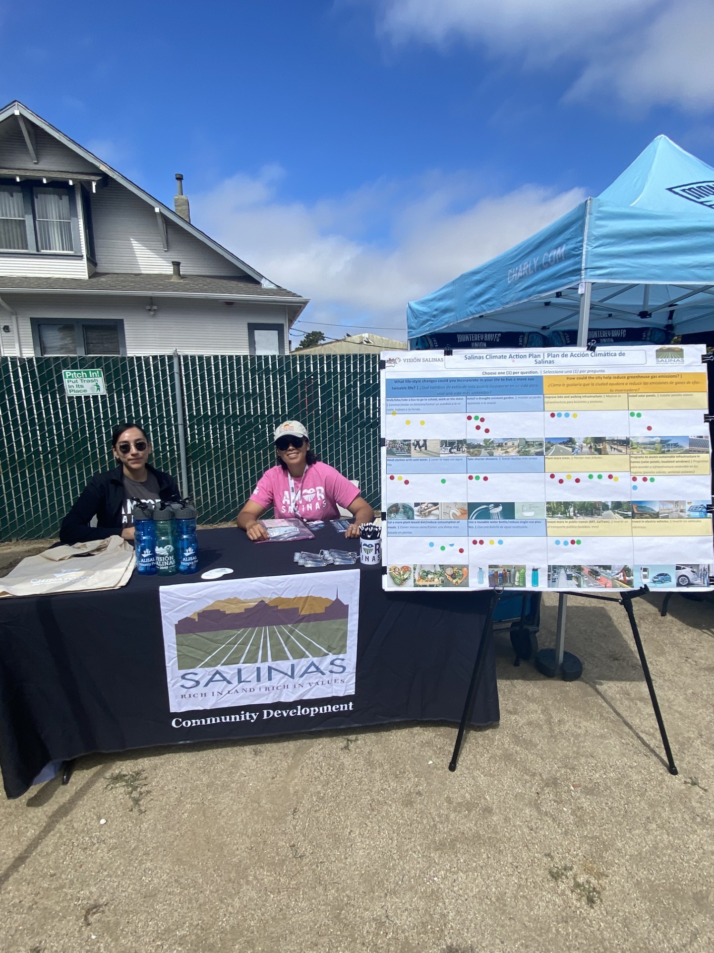City of Salinas Community Development outreach booth sharing information about the Climate Action Plan.