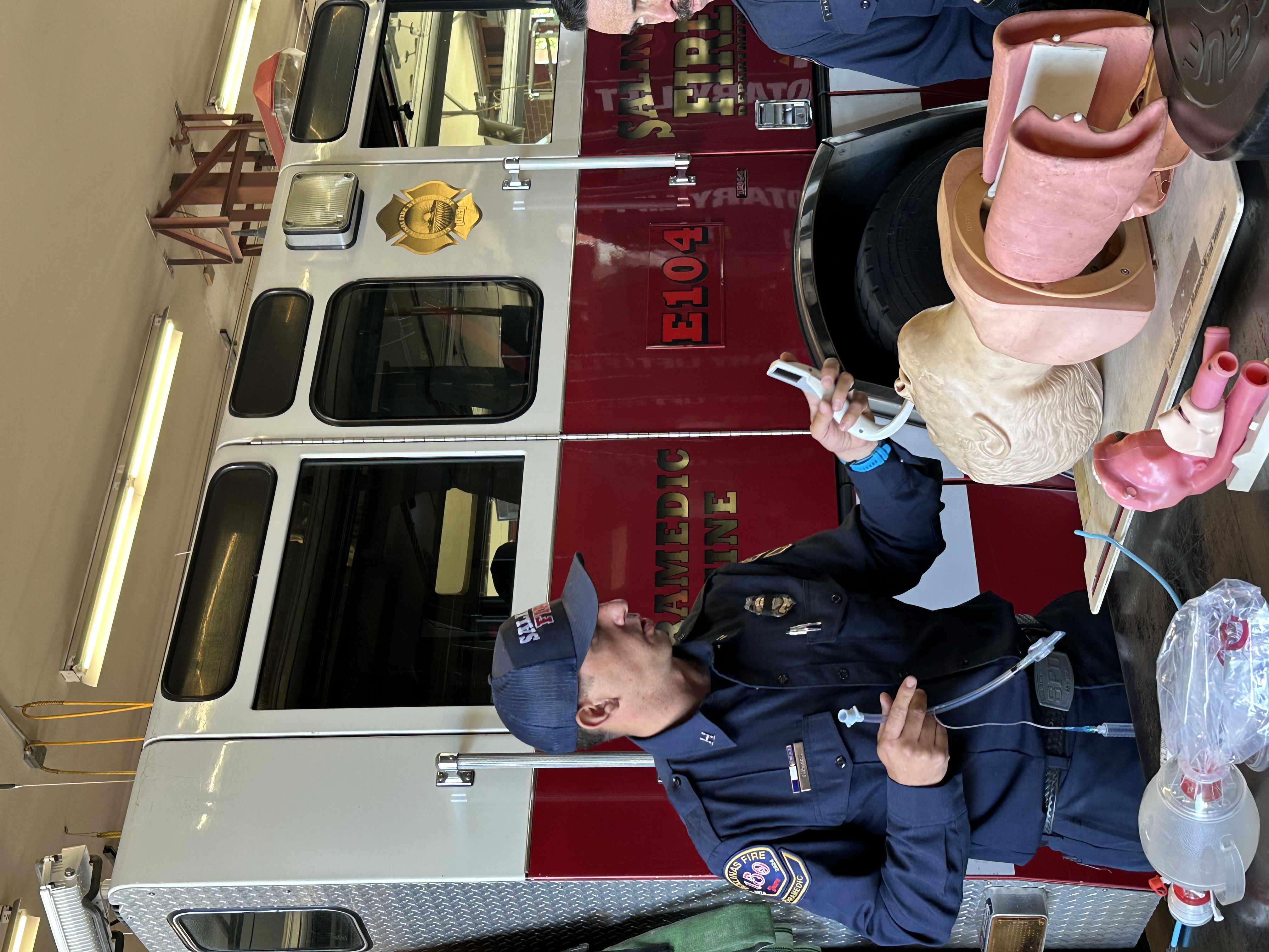 Capt Paramedic Demonstrating EMS Training 