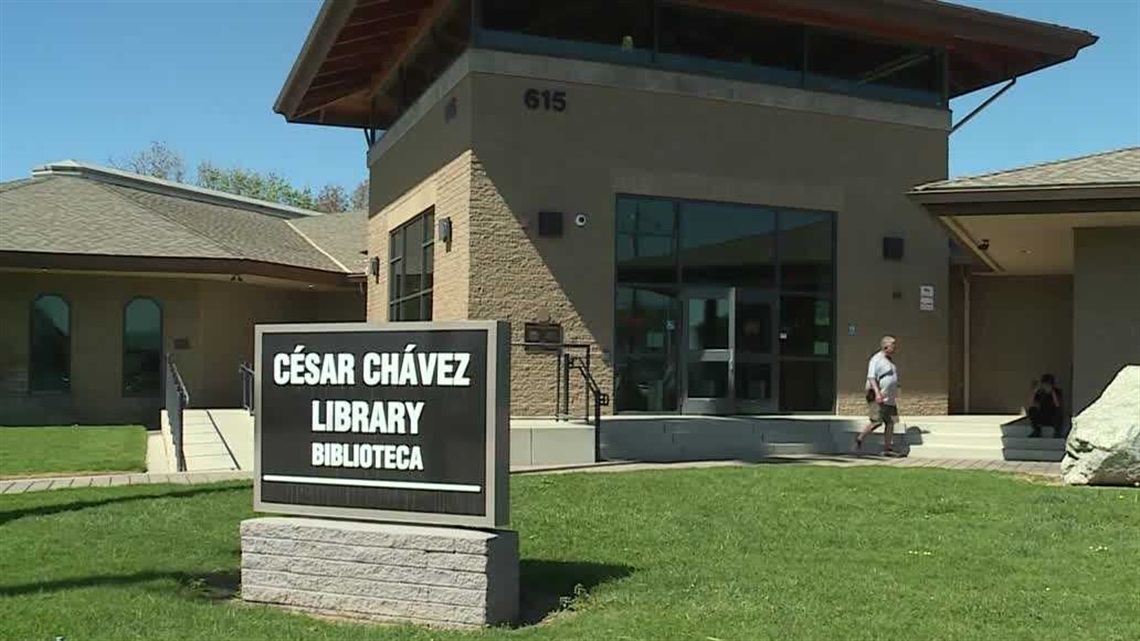 Front of the Cesar Chavez Library 