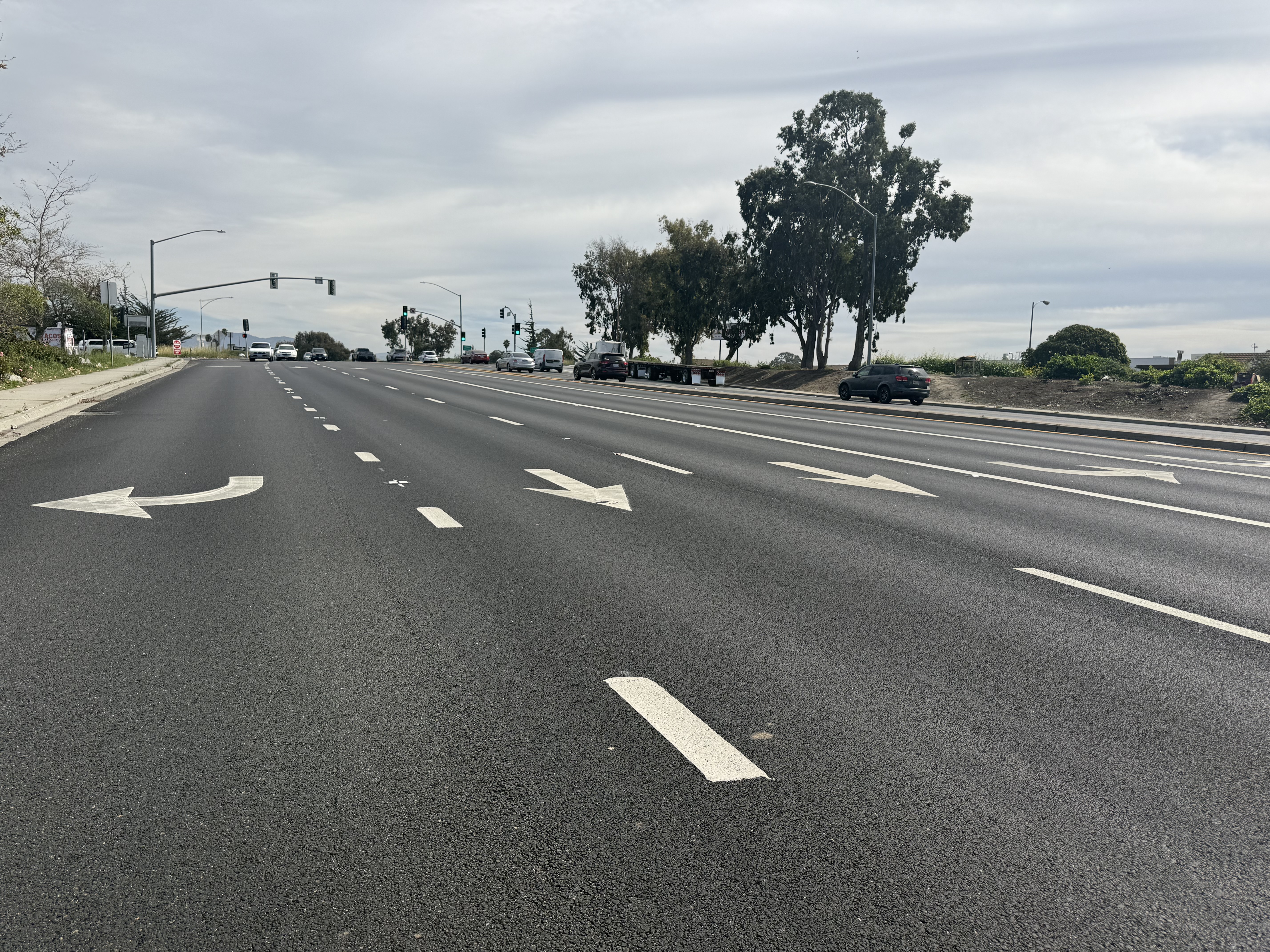W Laurel St Southbound after pavement treatment.