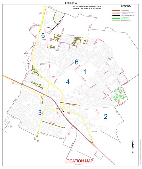 Map of scope of work and locations