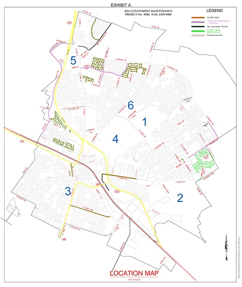 Map of scope of work and locations