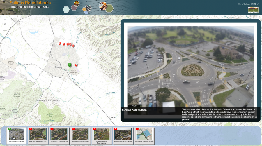 Salinas roundabouts map