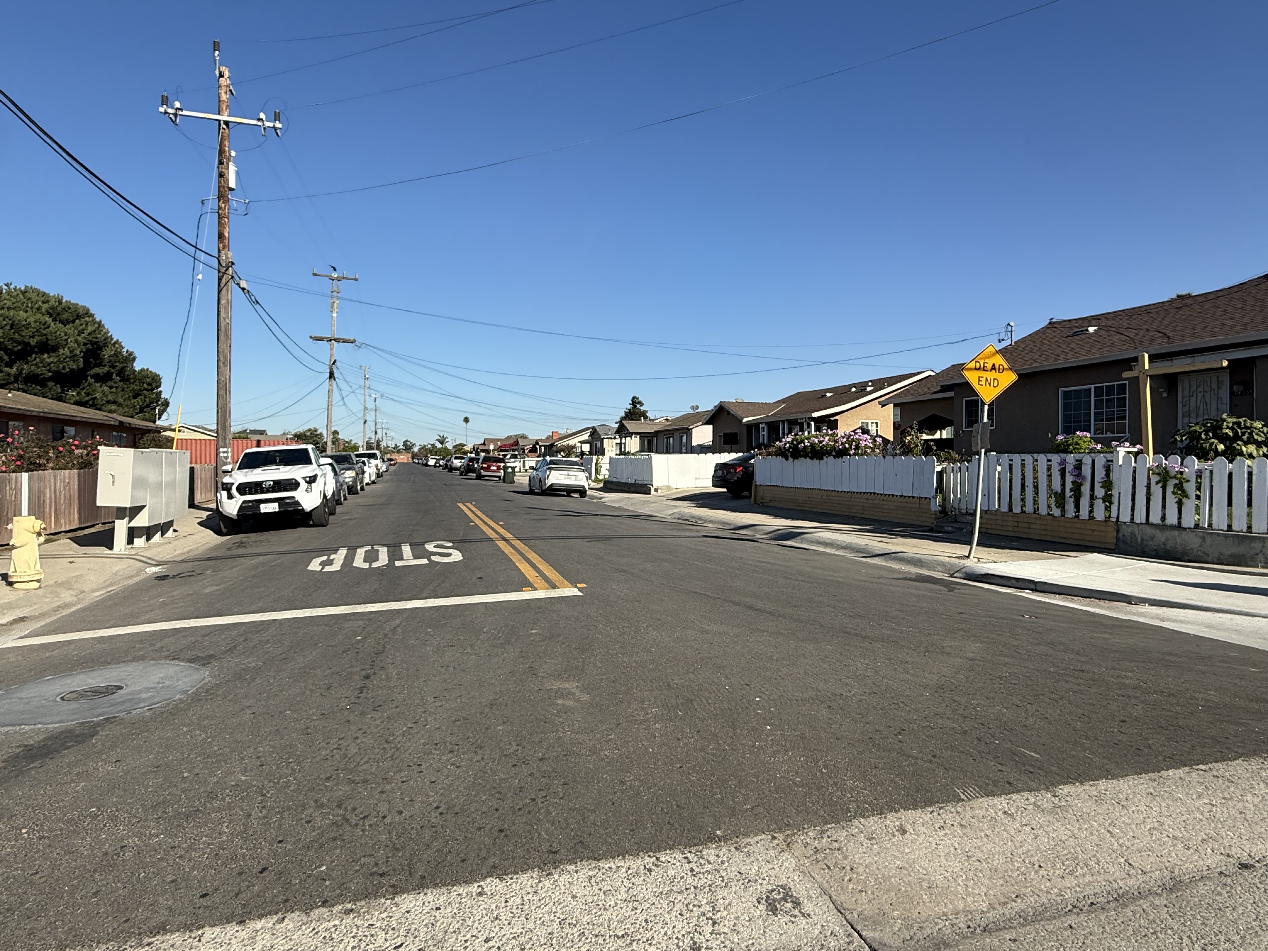 Wiren St After Pavement Treatment and restriping.
